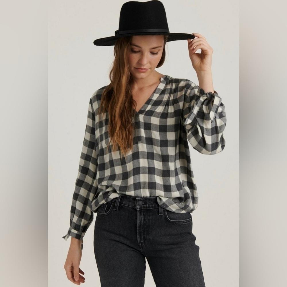 Lucky Brand Cady Gingham Popover Shirt